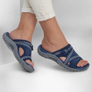 Skechers Reggae Neoprene Slide Sandals Navy Blue Womens 9